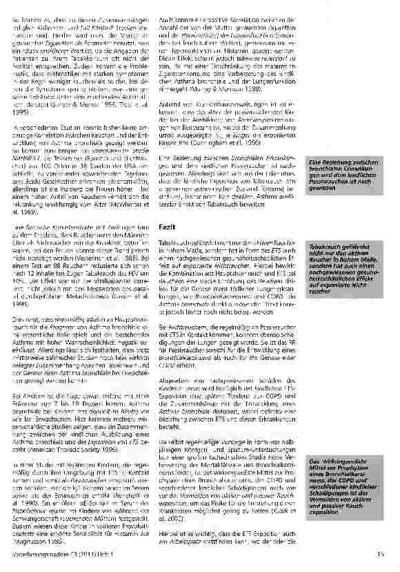 Vorschauseite 5: Rauchen, Lungenerkrankungen, Pathophysiologie Effekte von Rauchexposition auf Lungenerkrankungen