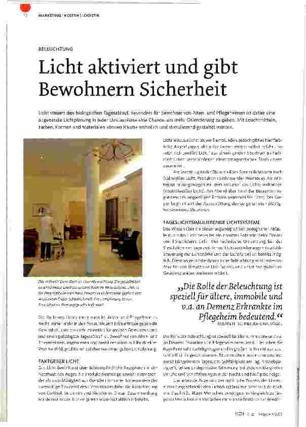 Vorschauseite 1: Licht aktiviert und gibt Bewohnern Sicherheit