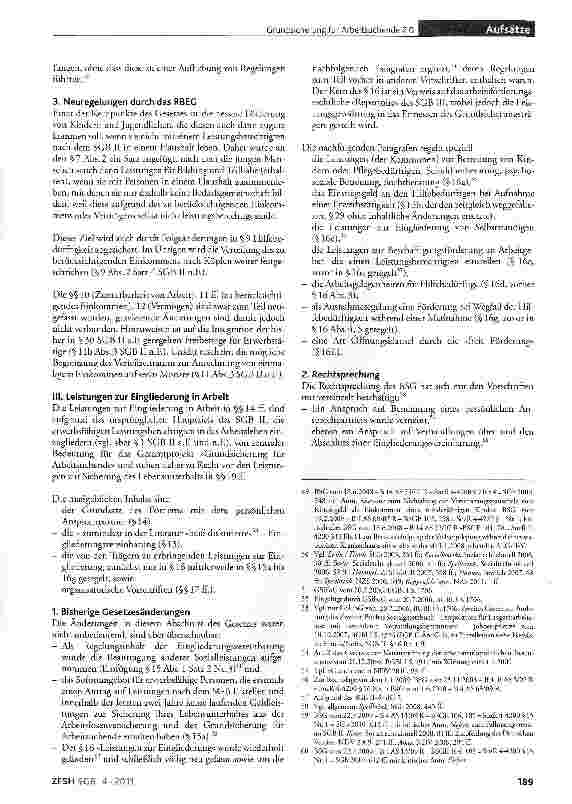 Vorschauseite 5: Grundsicherung für Arbeitsuchende 2. 0 - Die Neuregelungen durch das RBEG vor dem Hintergrund der bisherigen Rechtslage und Rechtsprechung