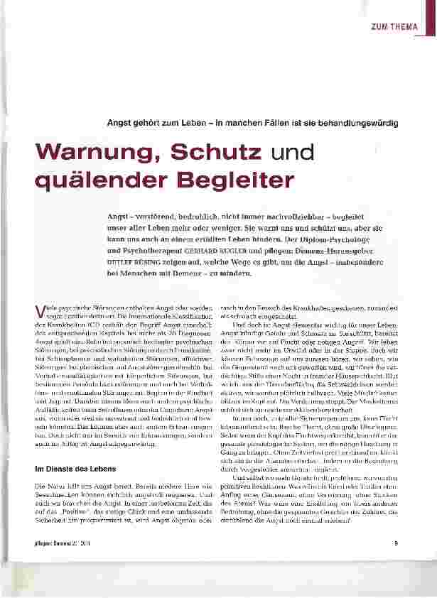 Vorschauseite 1: Warnung, Schutz und quälender Begleiter