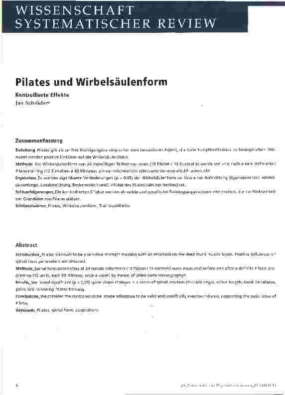 Vorschauseite 1: Pilates und Wirbelsäulenform