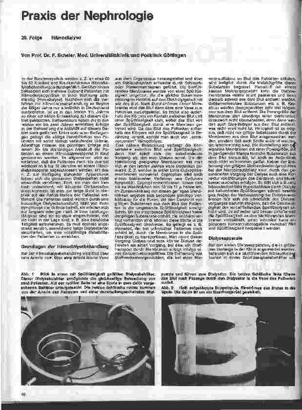 Vorschauseite 1: Praxis der Nephrologie 20. Folge: Hämodialyse