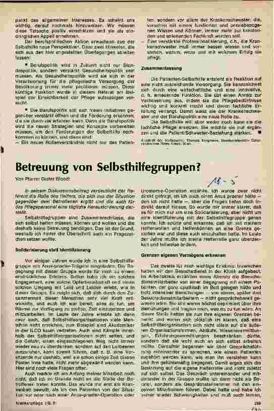 Vorschauseite 4: Patienten-Selbsthilfegruppen eine Herausforderung an die Krankenpflege