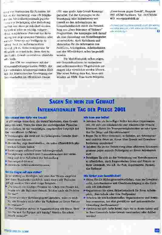 Vorschauseite 4: Tag der Pflege: Vereint gegen Gewalt