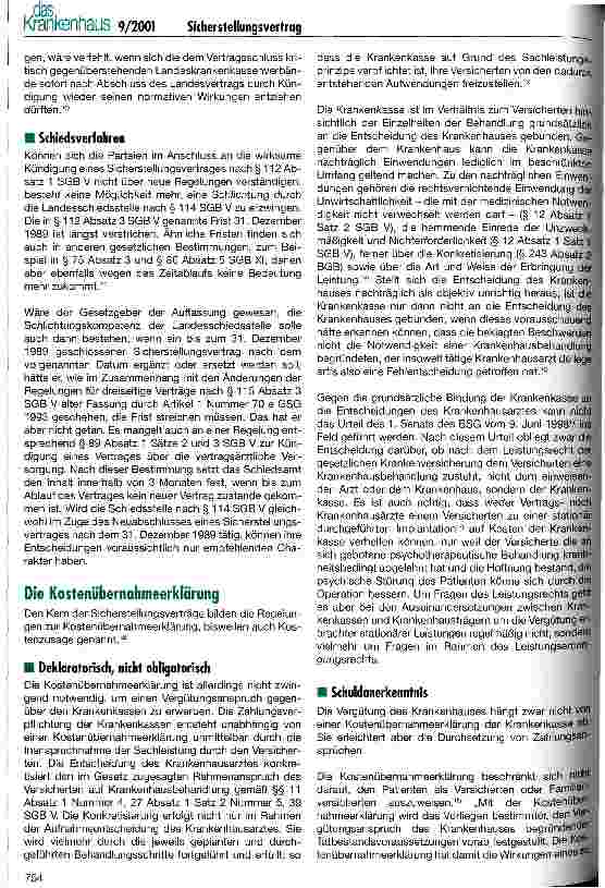 Vorschauseite 3: Die Sicherstellungsverträge nach § 112 SGB V und der Streit um die Vergütung der stationären Behandlung