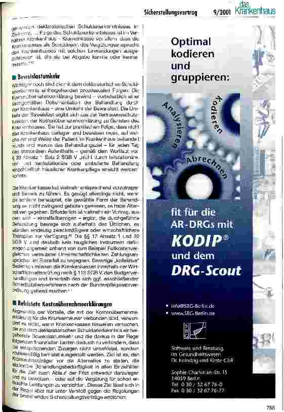 Vorschauseite 4: Die Sicherstellungsverträge nach § 112 SGB V und der Streit um die Vergütung der stationären Behandlung