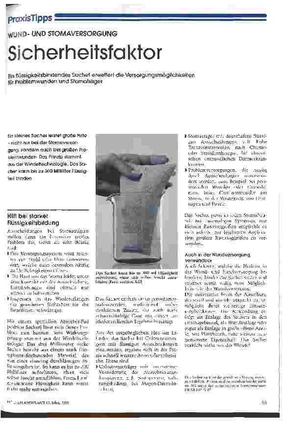 Vorschauseite 1: Sicherheitsfaktor Wundund Stomaversorgung