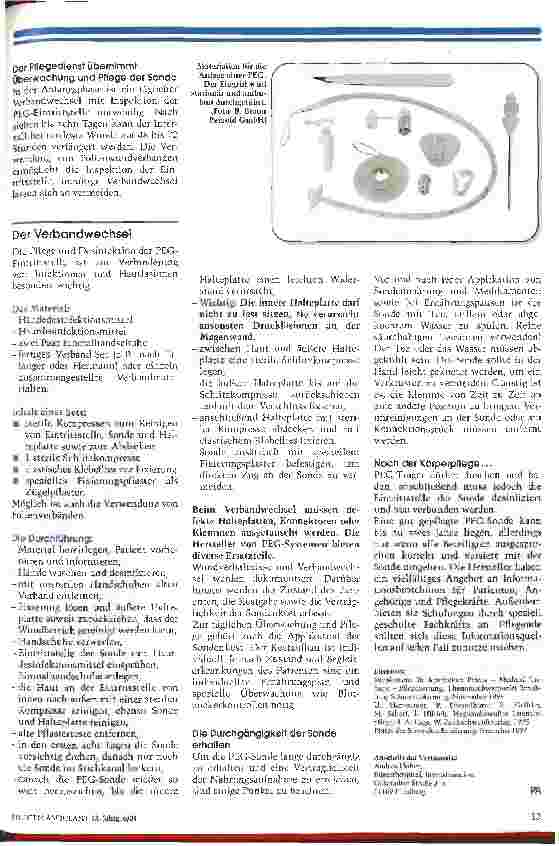 Vorschauseite 2: Pflege der perkutanen Ernährungssonde
