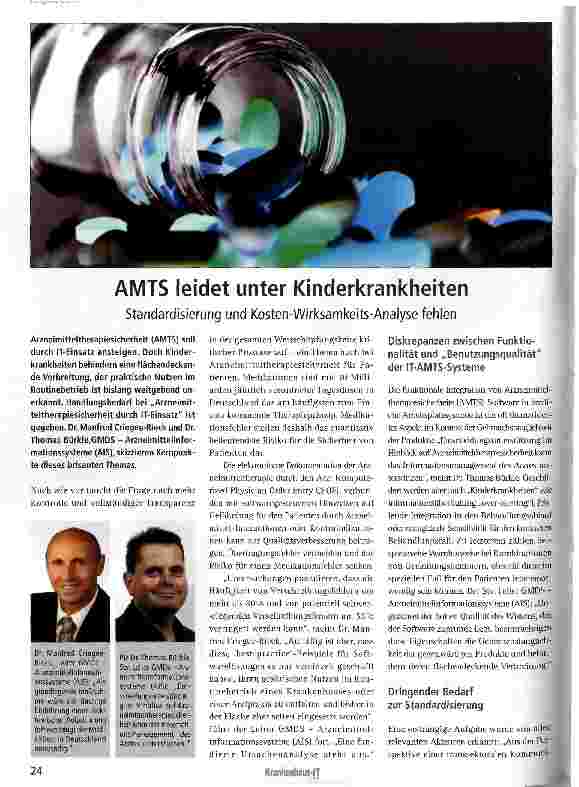 Vorschauseite 1: AMTS leidet unter Kinderkrankheiten