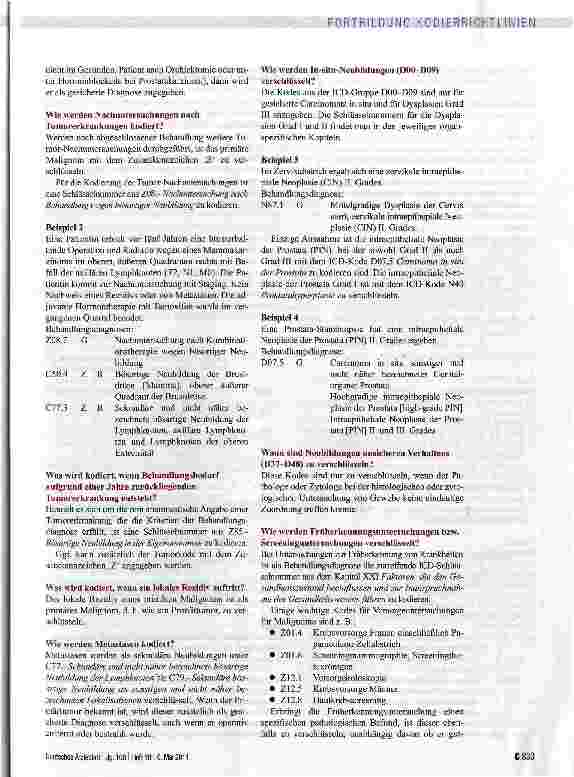 Vorschauseite 2: Besonderheiten bei der Kodierung von Tumoren