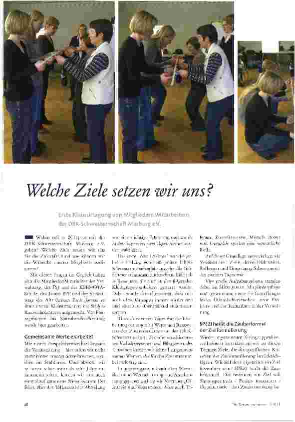 Vorschauseite 1: Welche Ziele setzen wir uns ?