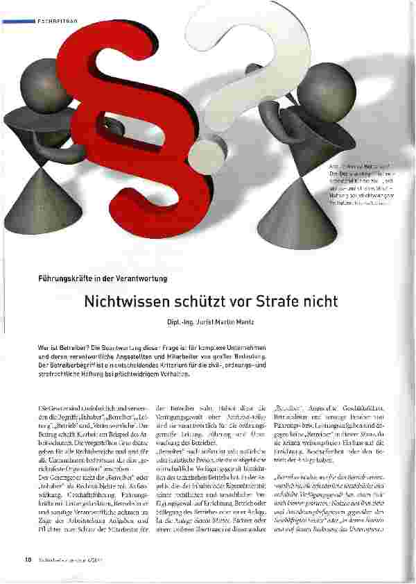 Vorschauseite 1: Nichtwissen schützt vor Strafe nicht