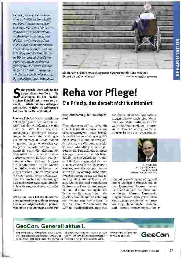 Vorschauseite 1: Reha vor Pflege!