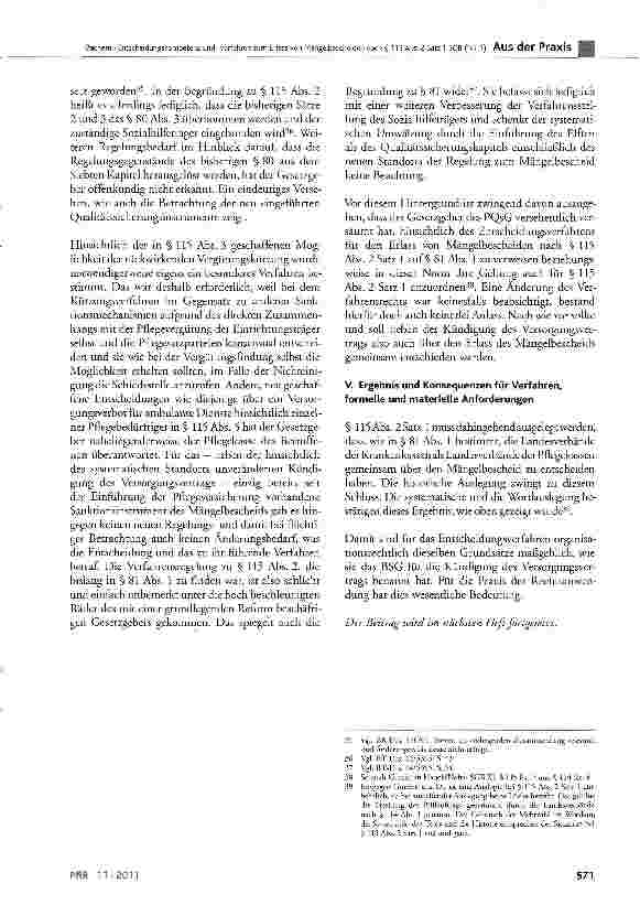 Vorschauseite 5: Entscheidungskompetenz und -verfahren zum Erlass von Mängelbescheiden nach § 115 Abs. 2 Satz 1 SGB2 - zugleich Anmerkungen zur Dogmatik der Kündigung des Versorgungsvertrags (Teil…