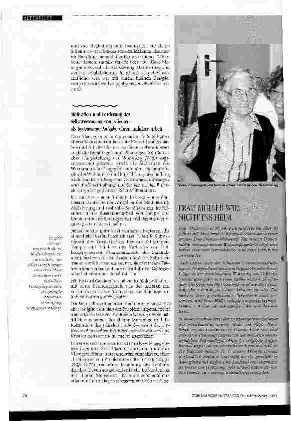 Vorschauseite 3: Muß Frau Müller ins Heim? Über die Möglichkeiten rehabilitativer Hilfe in der Altenarbeit