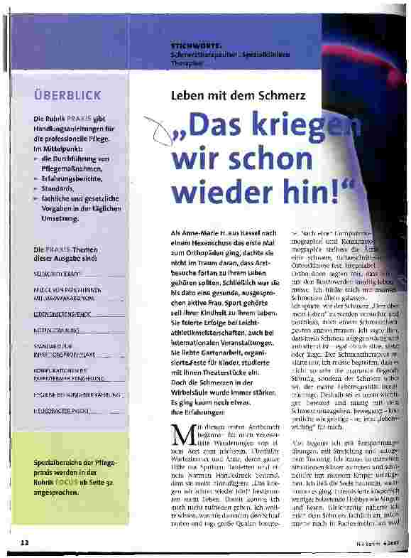 Vorschauseite 1: Das kriegen wir schon wieder hin! Leben mit dem Schmerz