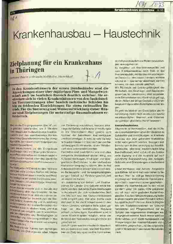 Vorschauseite 1: Krankenhausbau - Haustechnik Zielplanung für ein Krankenhaus in Thüringen