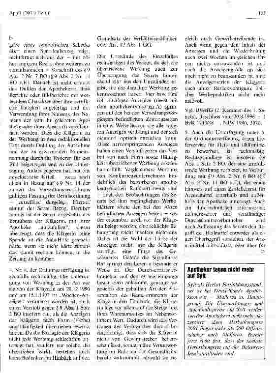 Vorschauseite 4: Auslegung von Werbeverboten in Berufsordnungen