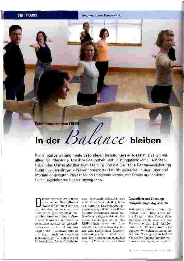 Vorschauseite 1: In der Balance bleiben