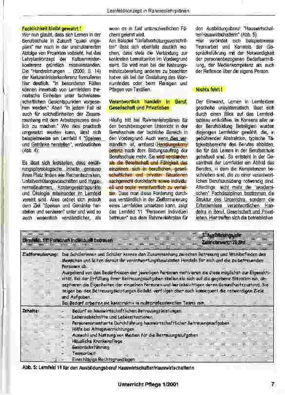 Vorschauseite 6: Zum Lernfeldkonzept in Rahmenlehrplänen der Kultusministerkonferenz