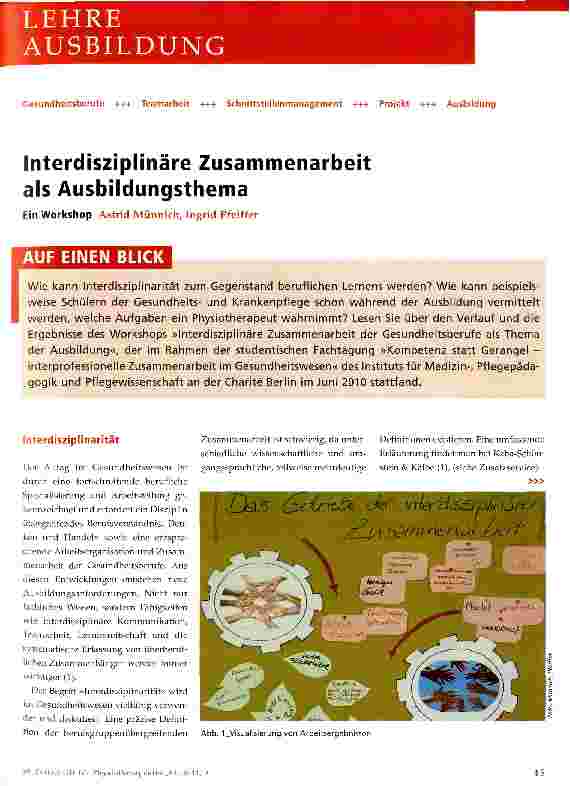 Vorschauseite 1: Interdisziplinäre Zusammenarbeit als Ausbildungsthema