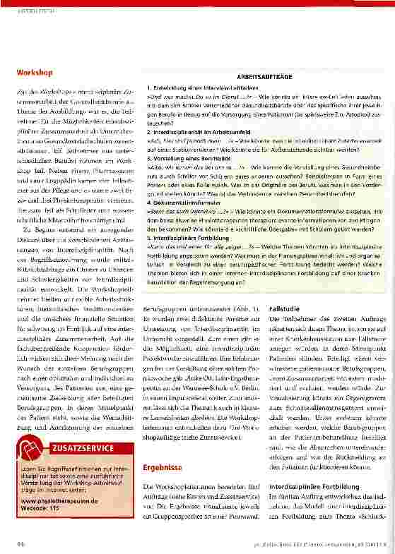 Vorschauseite 2: Interdisziplinäre Zusammenarbeit als Ausbildungsthema