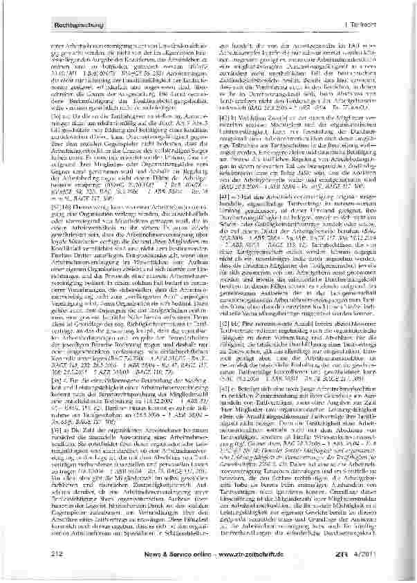 Vorschauseite 2: Tariffähigkeit einer Arbeitnehmervereinigung GG Art. 9 Abs. 3; ArbGG § 97