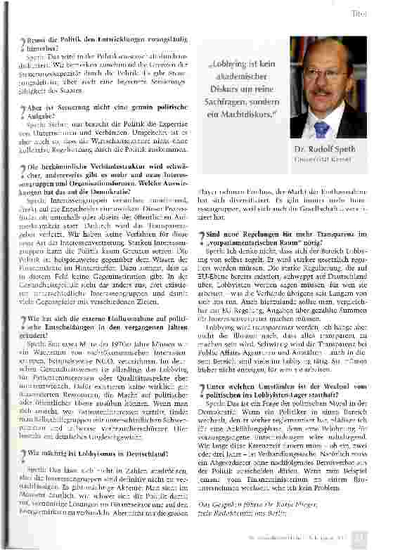 Vorschauseite 2: „Die Politik muss Regeln setzen