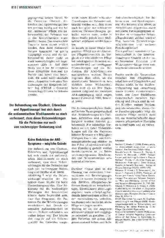 Vorschauseite 4: Nebenwirkungen der Chemotherapie haben sich geändert