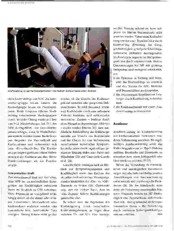 Vorschauseite 4: Effekte trainingstherapeutischer Maßnahmen bei Morbus Parkinson