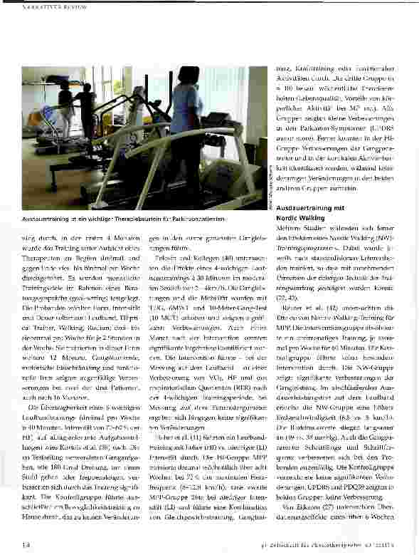 Vorschauseite 6: Effekte trainingstherapeutischer Maßnahmen bei Morbus Parkinson