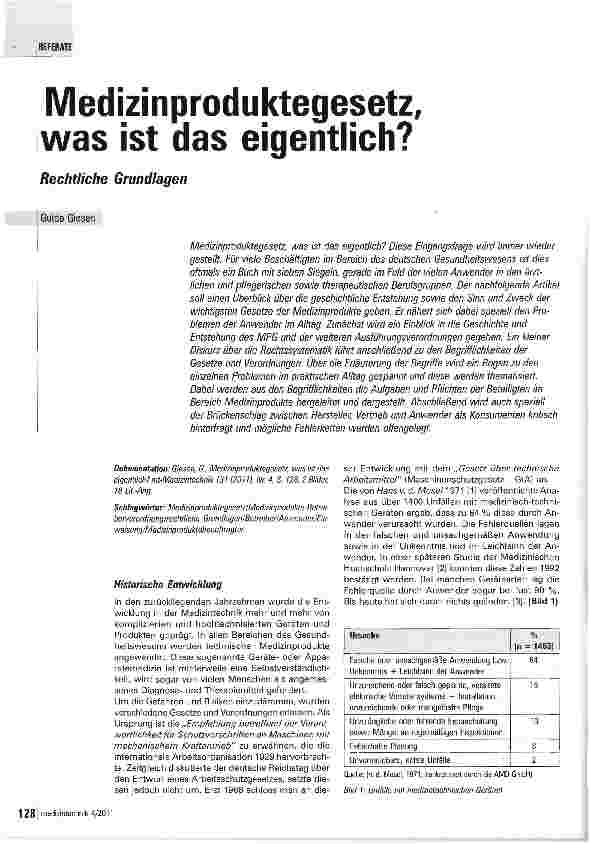 Vorschauseite 1: Medizin produktegesetz, was ist das eigentlich?