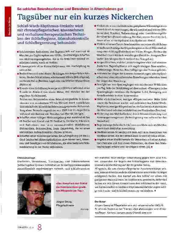 Vorschauseite 1: Tagsüber nur ein kurzes Nickerchen