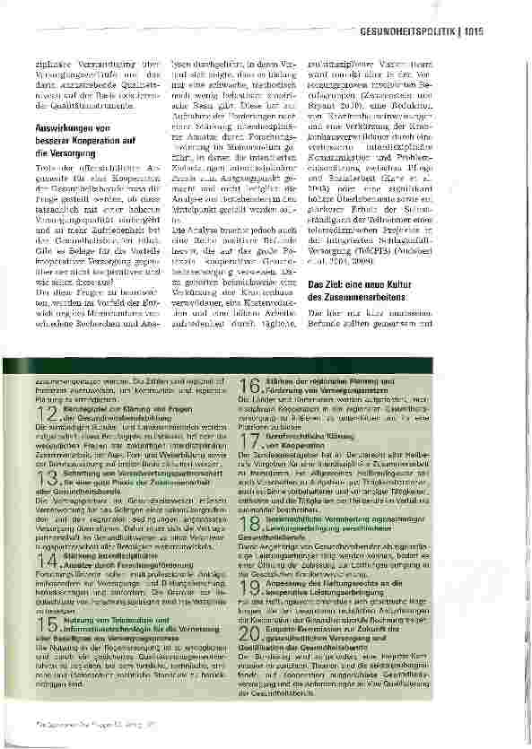 Vorschauseite 4: Memorandum Kooperation der Gesundheitsberufe
