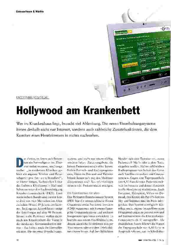 Vorschauseite 1: Hollywood am Krankenbett
