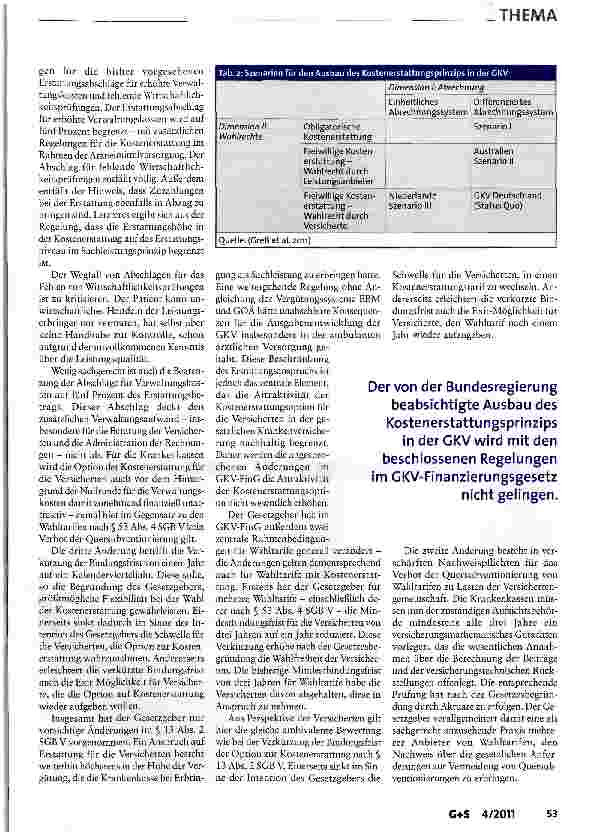 Vorschauseite 4: Mythos Kostenerstattung in der GKV-Mehr Transparenz, mehr Kostenbewusstsein, weniger Inanspruchnahme?