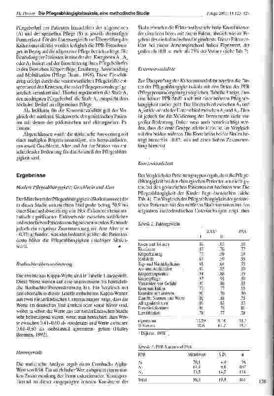 Vorschauseite 4: Die Pflegeabhängigkeitsskala, eine methodologische Studie