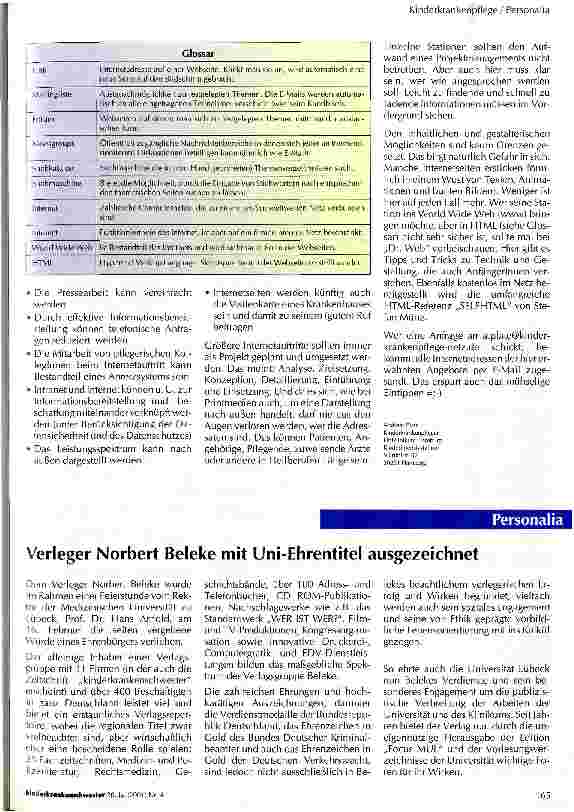 Vorschauseite 3: Kinderkrankenpflege im Internet