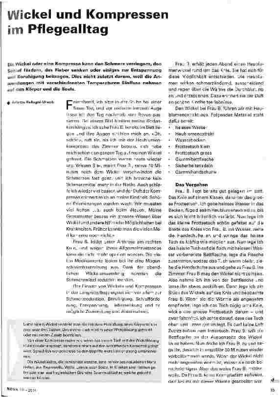 Vorschauseite 1: Wickel und Kompressen im Pflegealltag