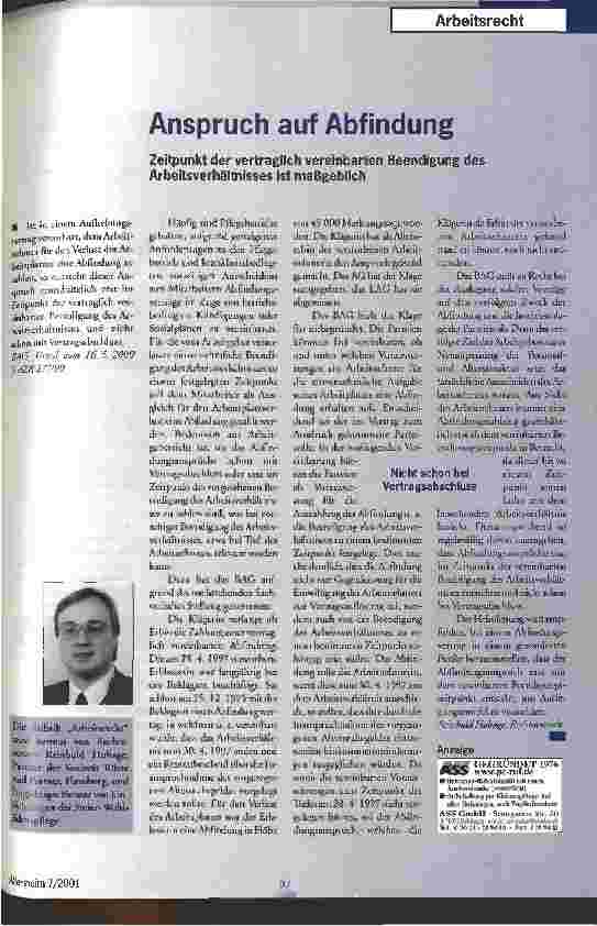 Vorschauseite 1: Anspruch auf Abfindung