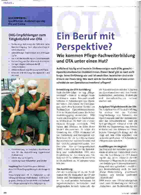 Vorschauseite 1: OTA Ein Beruf mit Perspektive?
