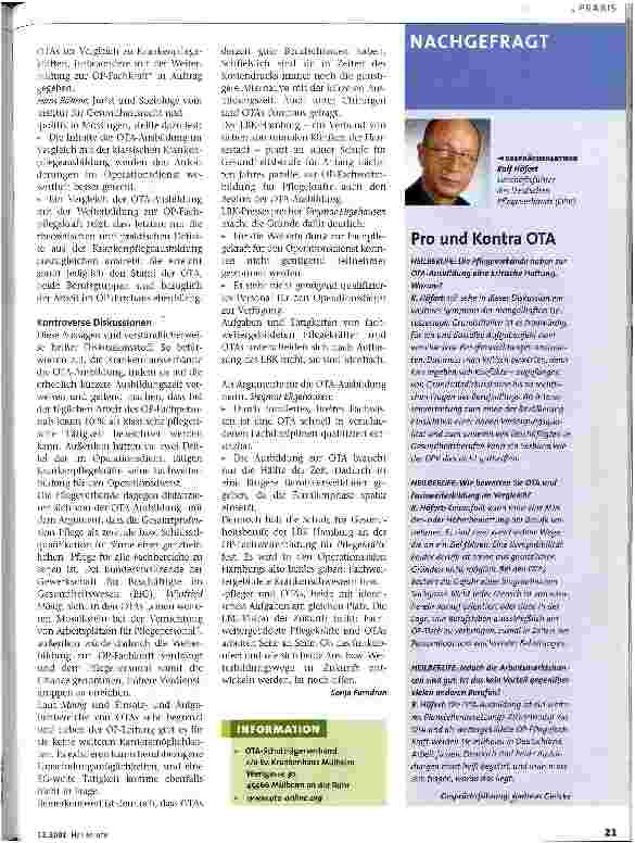 Vorschauseite 2: OTA Ein Beruf mit Perspektive?