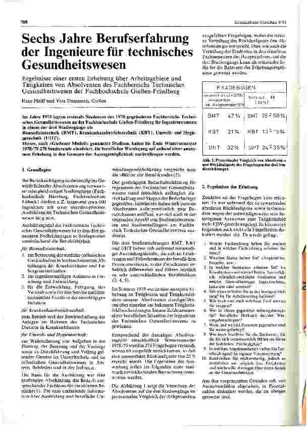 Vorschauseite 1: Sechs Jahre Berufserfahrung der Ingenieure für technisches Gesundheitswesen