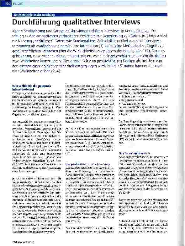 Vorschauseite 1: Durchführung qualitativer Interviews