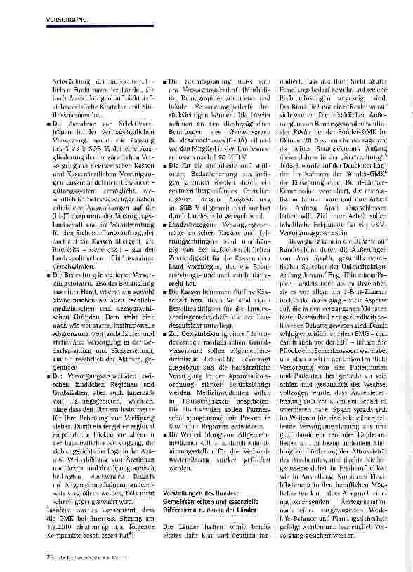 Vorschauseite 2: Das Versorgungsgesetz - springt der Bund zu kurz?
