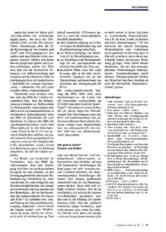 Vorschauseite 3: Das Versorgungsgesetz - springt der Bund zu kurz?