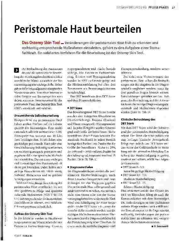 Vorschauseite 1: Peristomale Haut beurteilen