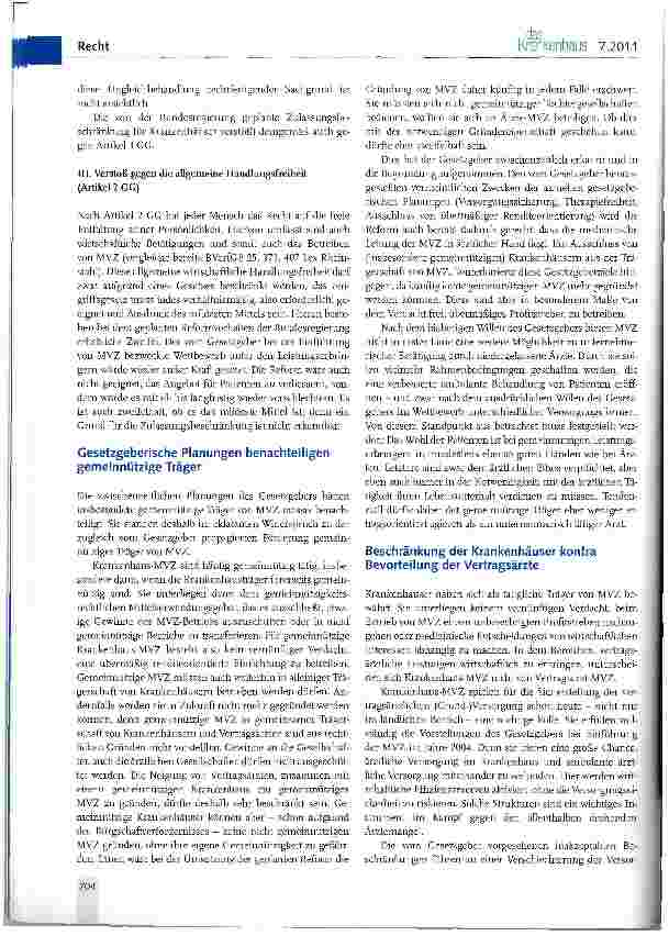 Vorschauseite 4: MVZ in Trägerschaft von Krankenhäusern - ein Erfolgsmodell für Versorgungsqualität