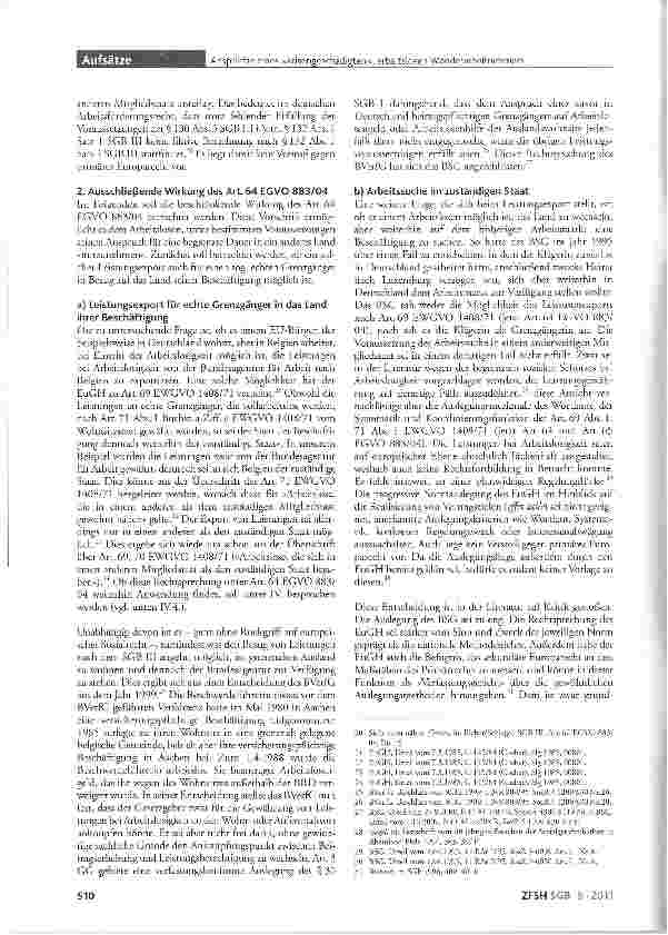 Vorschauseite 4: Ansprüche eines »krisengeschädigten«, arbeitslosen Wanderarbeitnehmers