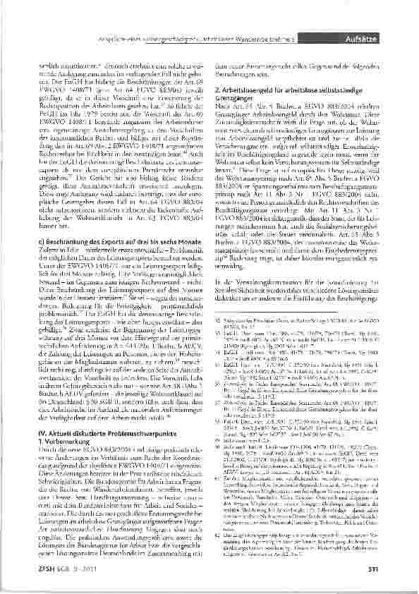 Vorschauseite 5: Ansprüche eines »krisengeschädigten«, arbeitslosen Wanderarbeitnehmers